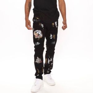 black patchwork fashion move jeans!